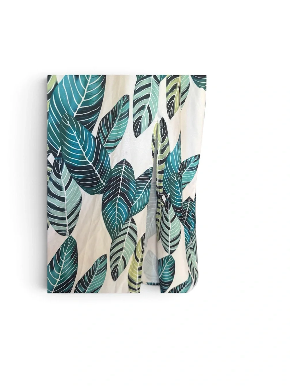 SHEIN Teal Blue Green Leaf Print Maxi Dress